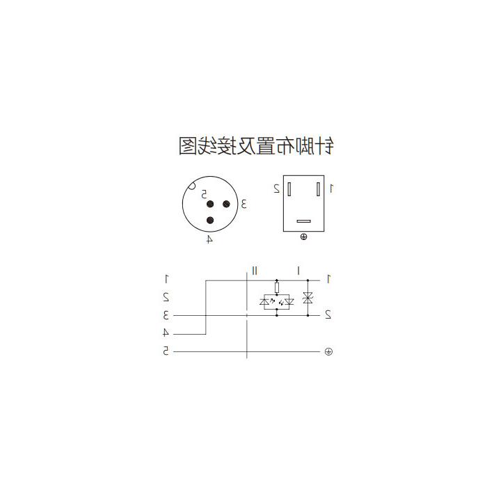 Valve plug Type B, Industrial, 11 mm, 3Pin/M12 male straight, double end precast PUR flexible cable, black sheath, 6VB121-XXX